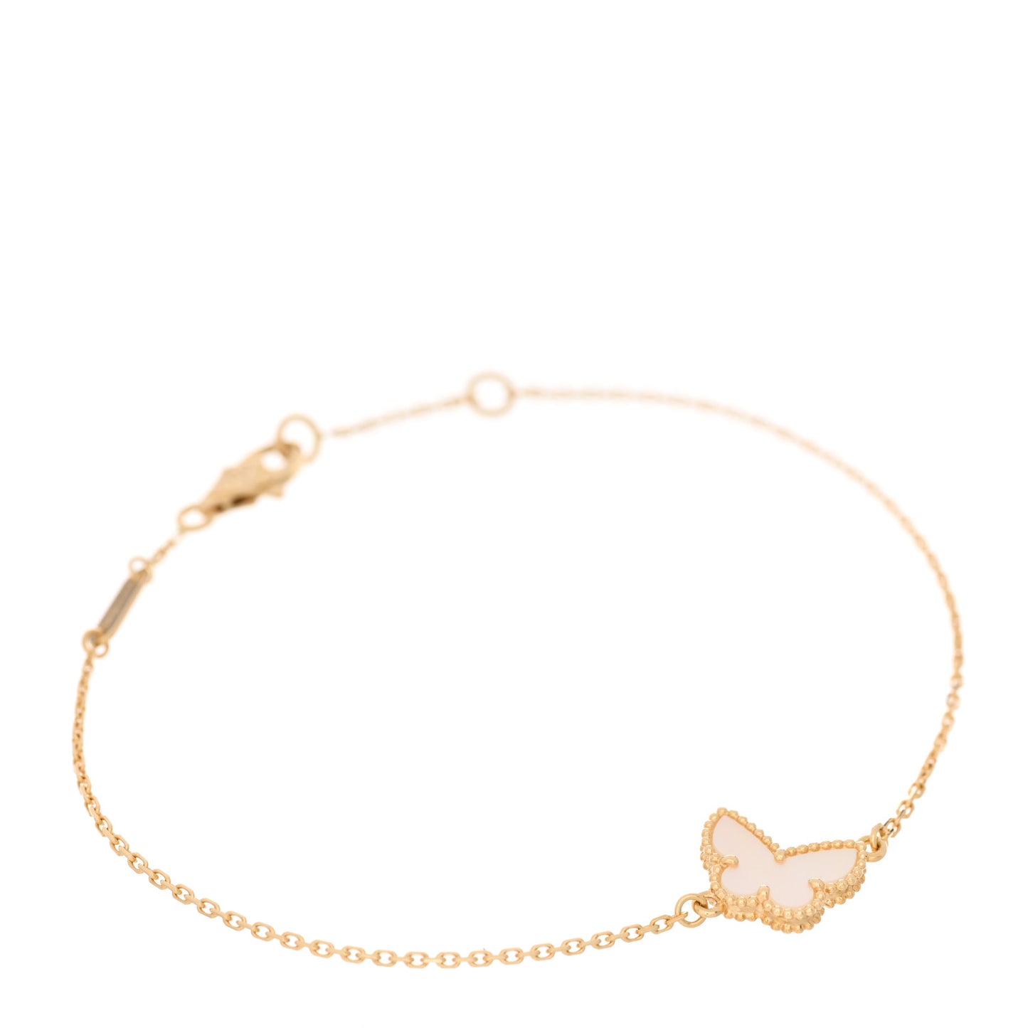 18K Yellow Gold Mother of Pearl Sweet Alhambra Butterfly Bracelet