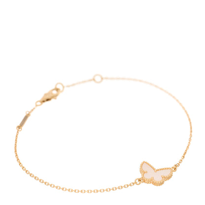 Van Cleef & Arpels 18K Yellow Gold Mother of Pearl Sweet Alhambra Butterfly Bracelet 1 of 4