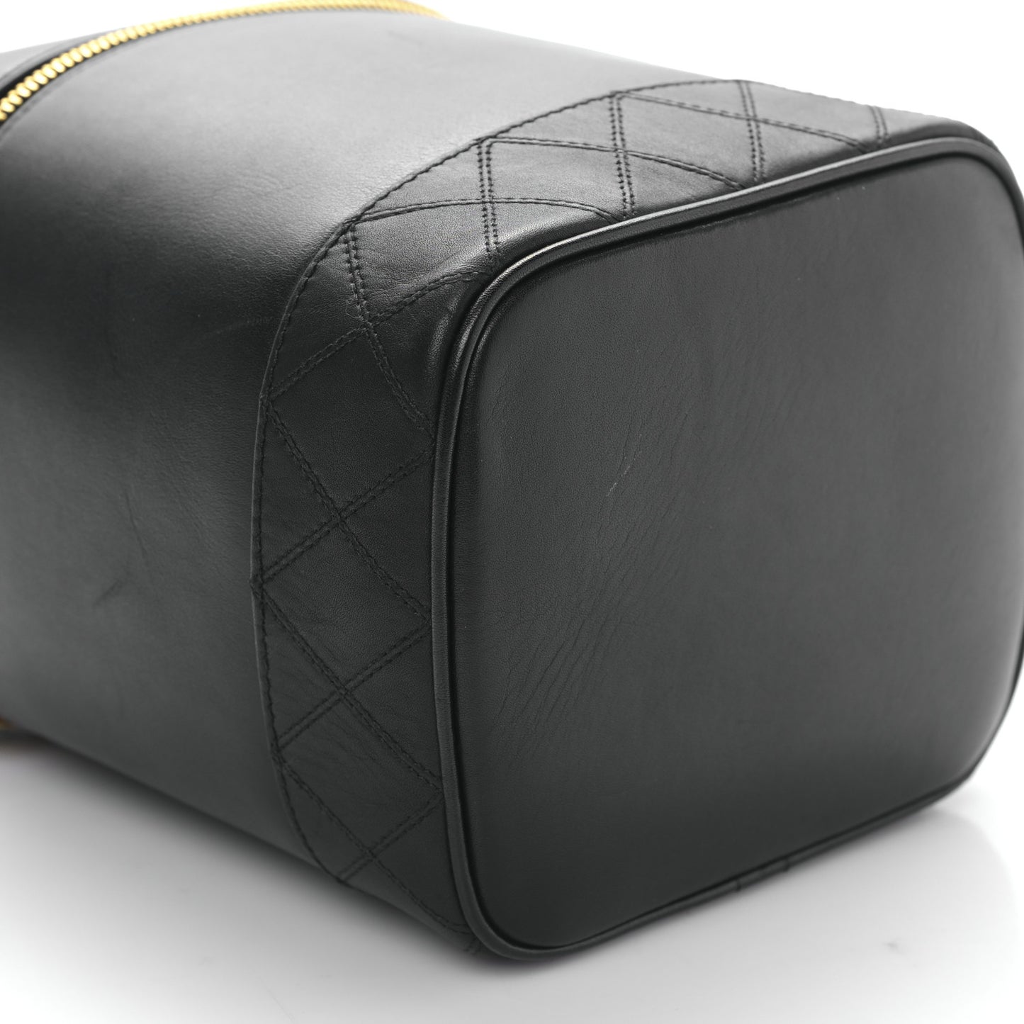 Lambskin Vanity Cosmetic Case Black
