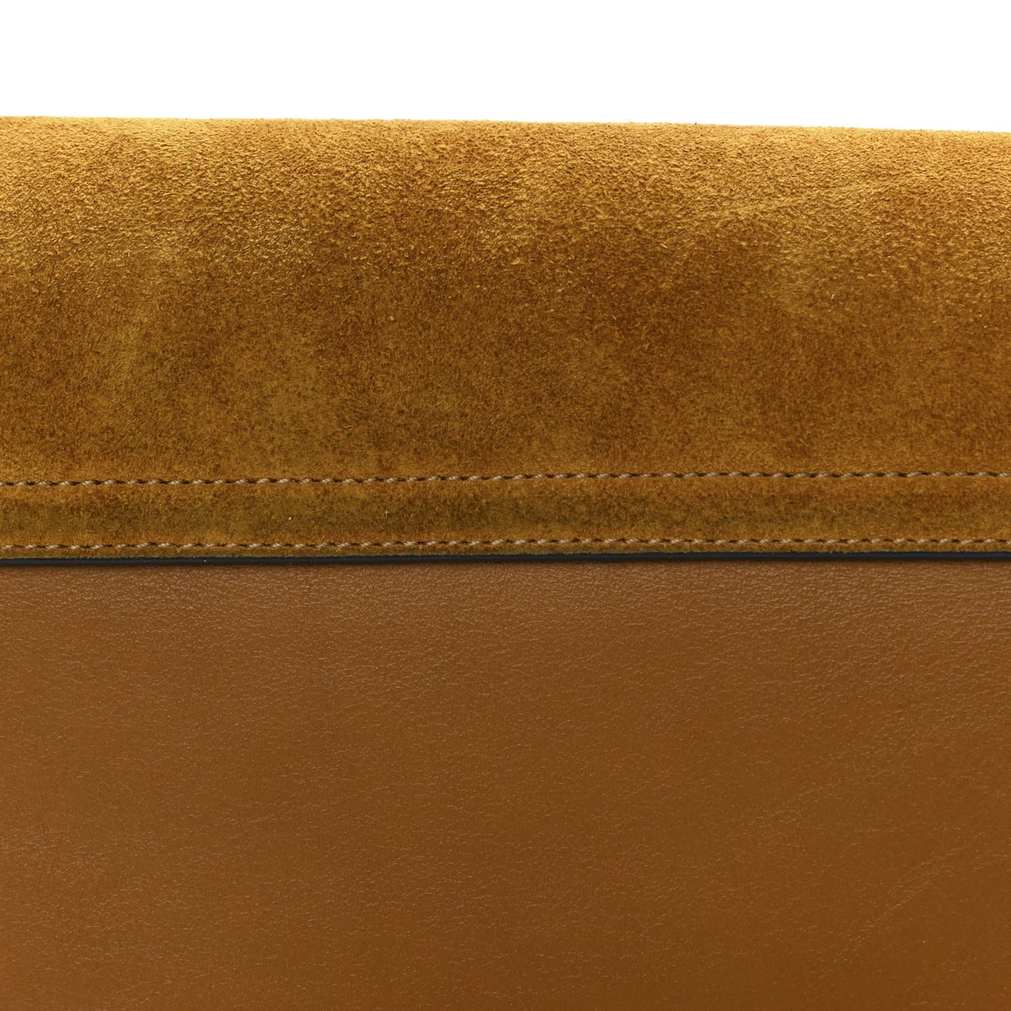 Suede Calfskin Small Faye Shoulder Bag Mustard Brown
