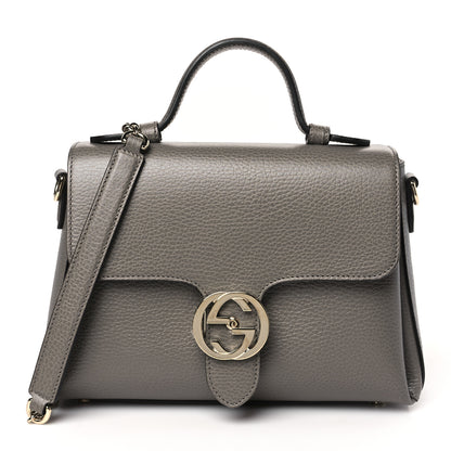 Gucci Dollar Calfskin Interlocking G Top Handle Shoulder Bag Loess 1 of 9
