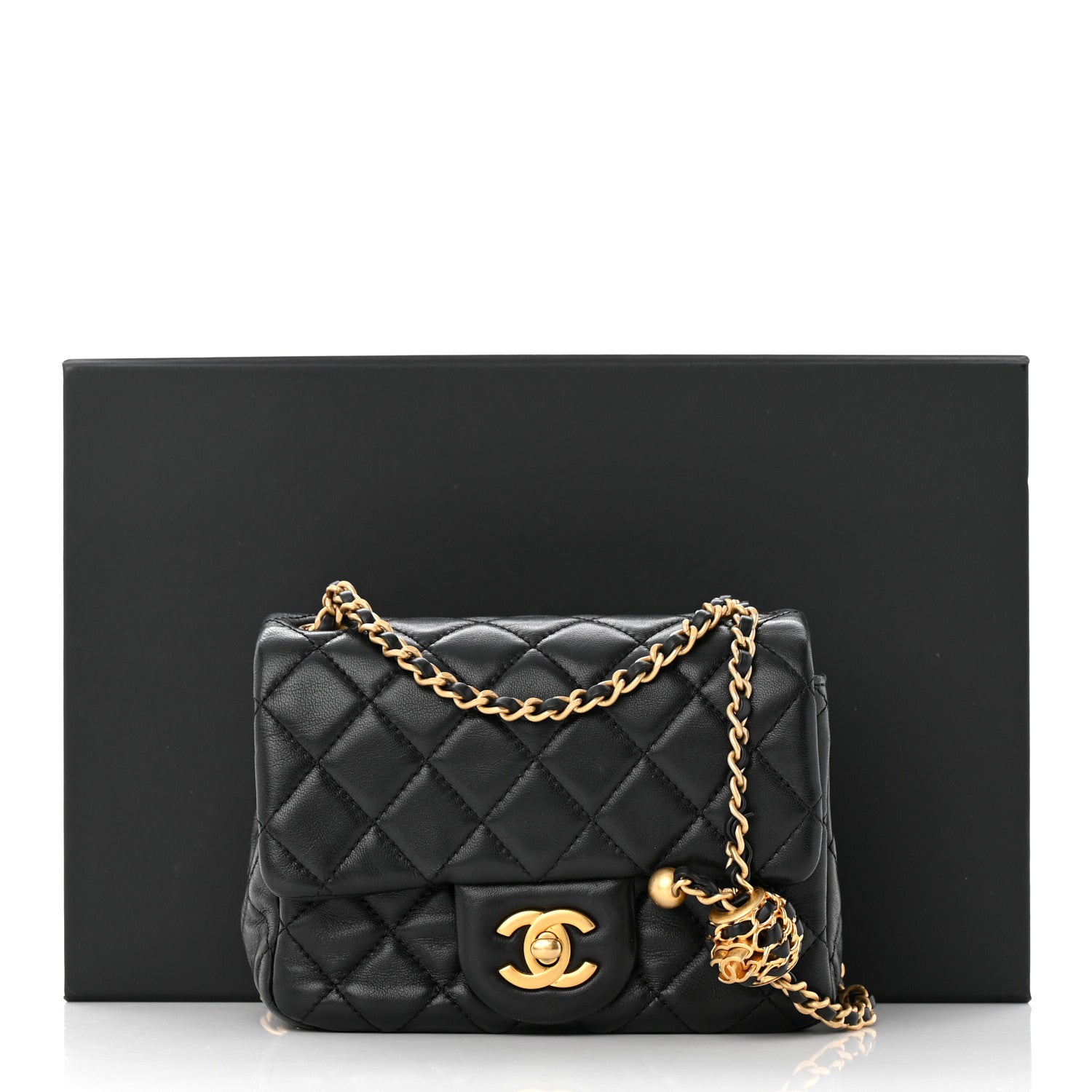 Chanel Lambskin Quilted Mini Pearl Crush Flap Black 11 of 11
