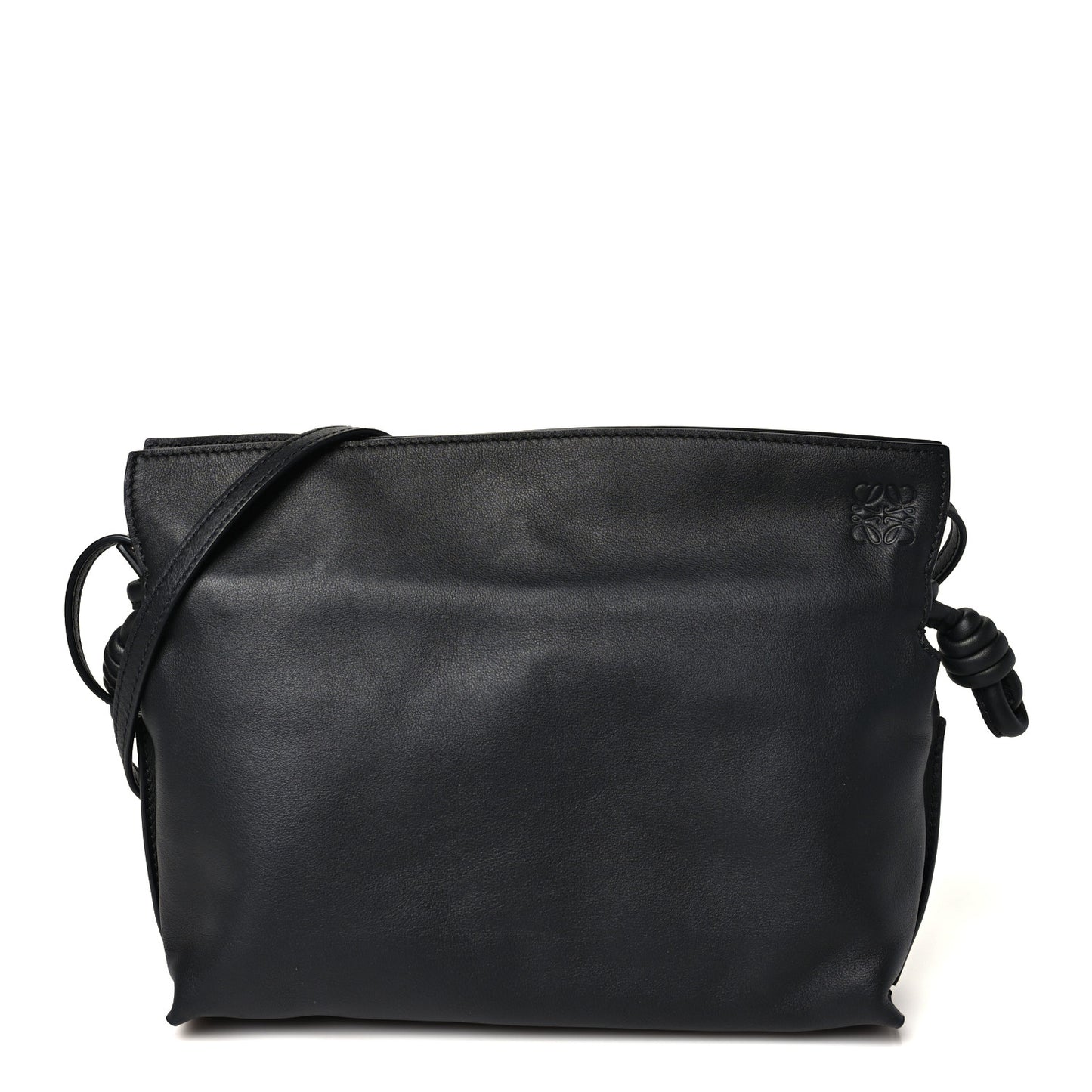 Calfskin Mini Flamenco Knot Clutch Black