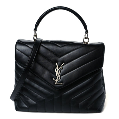 Saint Laurent Calfskin Y Quilted Monogram Medium Loulou Satchel Black 1 of 11