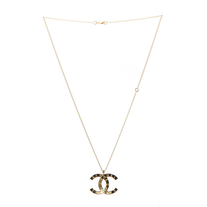 Chanel Metal CC Paris Button Necklace Gold 2 of 5