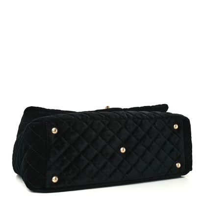 Chanel Suede Quilted XXL Travel Flap Bag Black 4 of 10