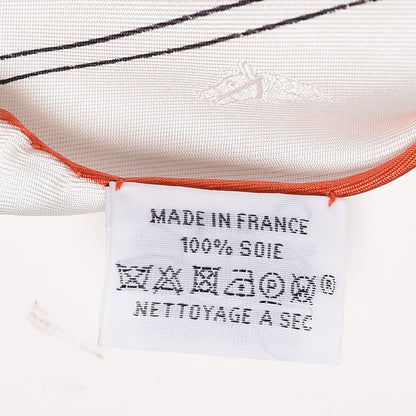 Hermes Silk Losange Jumping Quadridge Scarf GM White Black Vermillon 6 of 7
