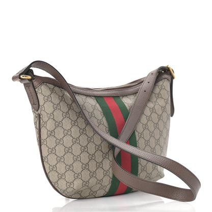 Gucci GG Supreme Monogram Web Small Ophidia Half Moon Hobo Brown 3 of 10