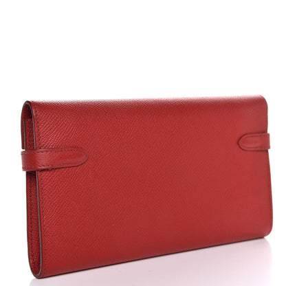 Hermes Epsom Kelly Longue Wallet Rouge Garance 3 of 11