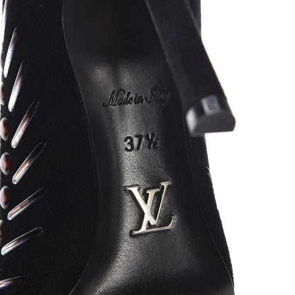 Louis Vuitton Suede Spikes Pumps 37.5 Black 6 of 9