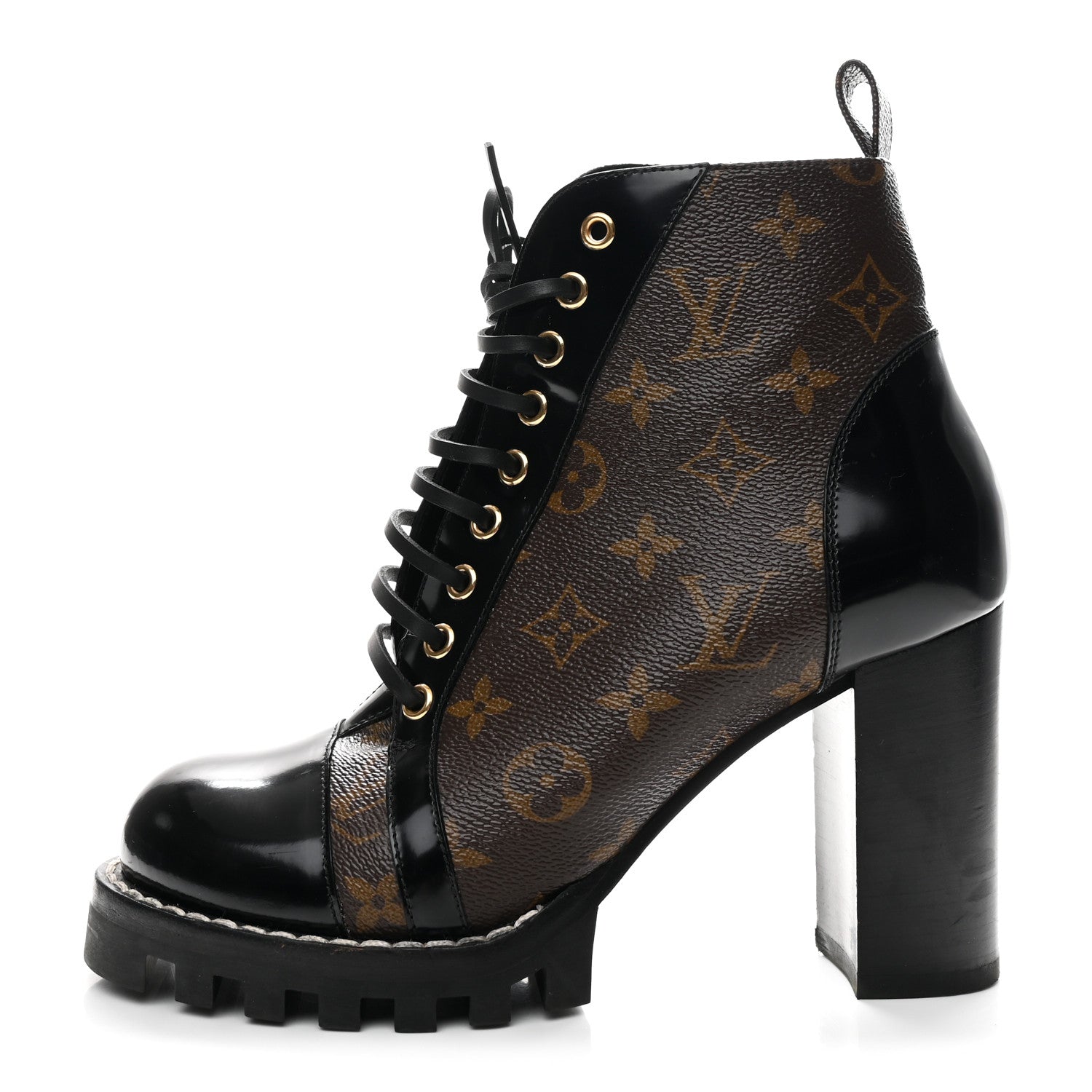 Louis Vuitton Patent Calfskin Monogram Star Trail Ankle Boots 39 Black 1 of 10