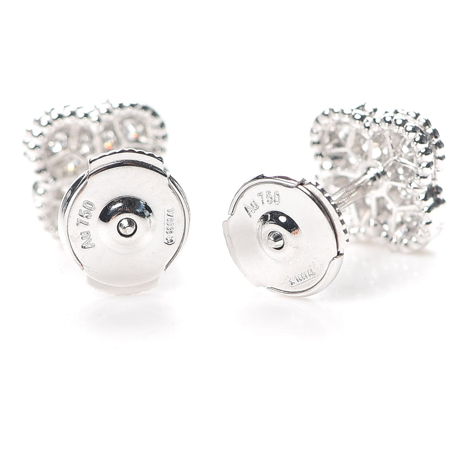 18K White Gold Diamond Sweet Alhambra Earrings