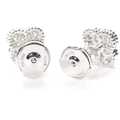 Van Cleef & Arpels 18K White Gold Diamond Sweet Alhambra Earrings 3 of 6