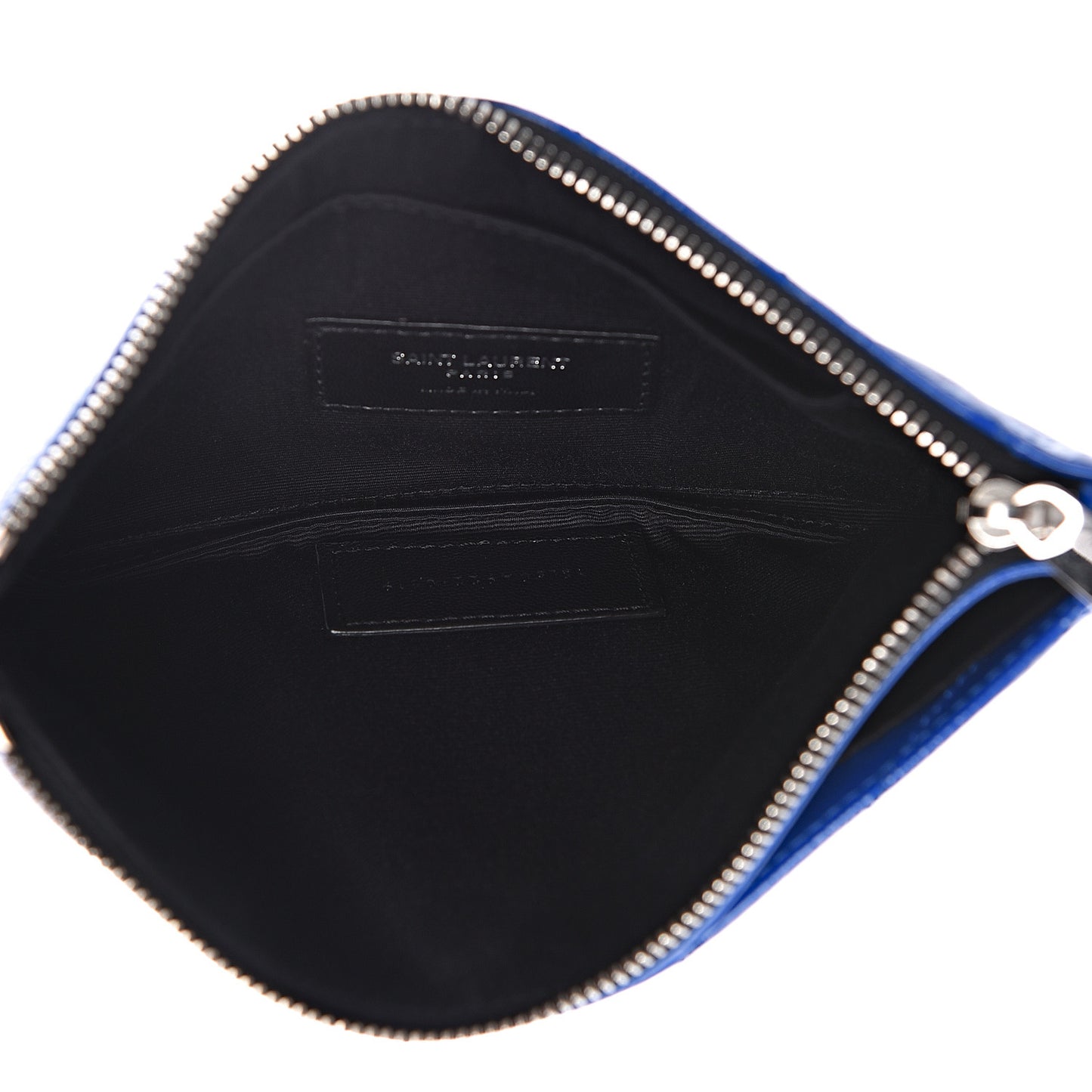 Grain De Poudre Chevron Monogram Bill Pouch Neon Blue