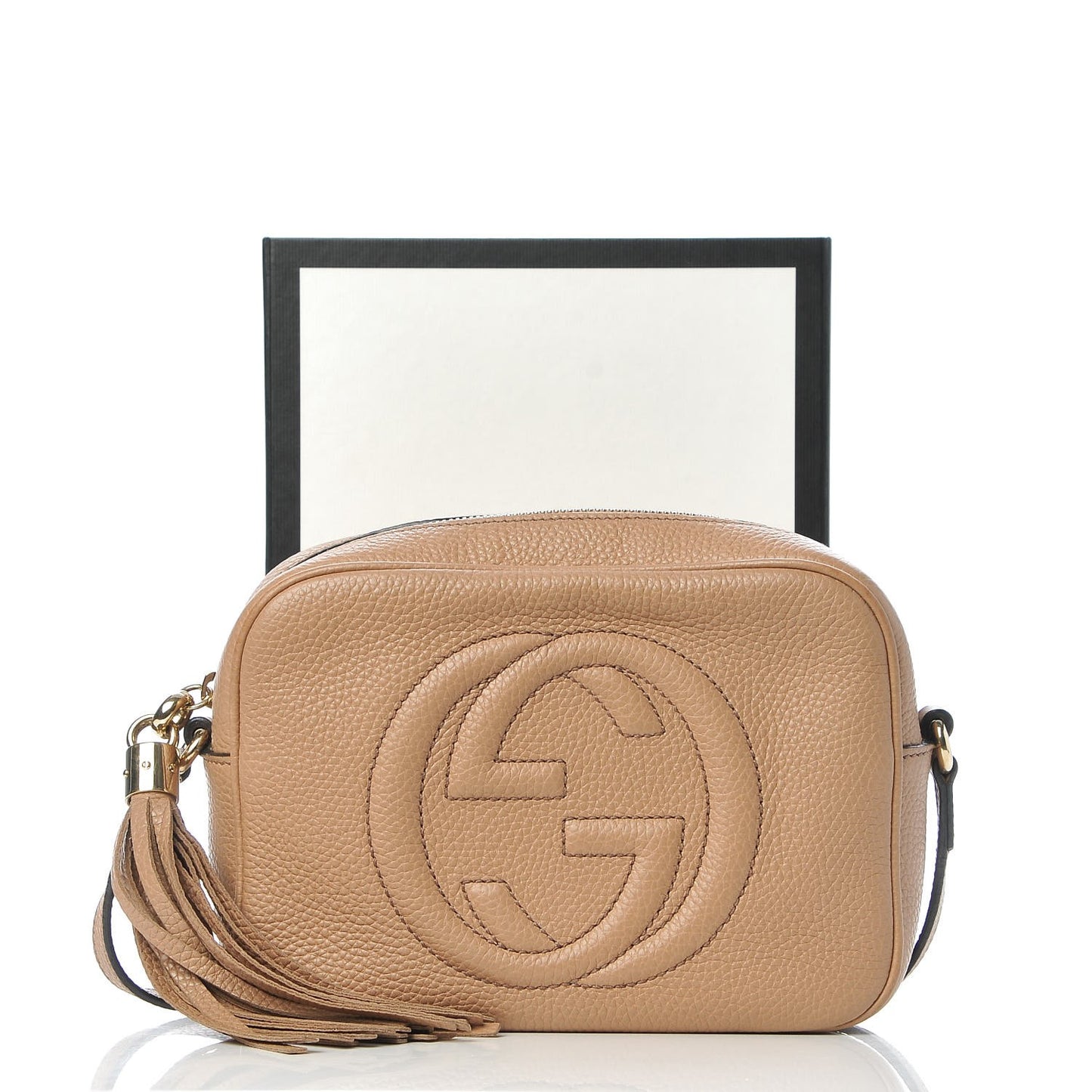Pebbled Calfskin Small Soho Disco Bag Camelia