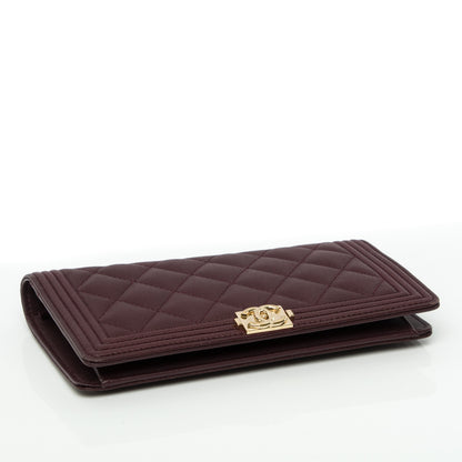 Chanel Caviar Quilted Boy Yen Wallet Dark Purple 4 of 8