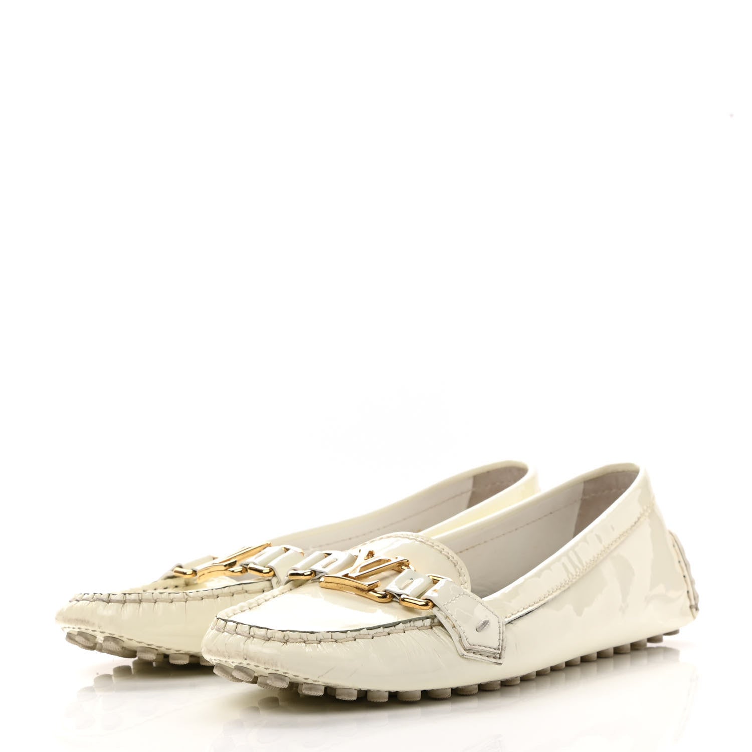 Louis Vuitton Patent Calfskin Oxford Loafers 39.5 White 3 of 8