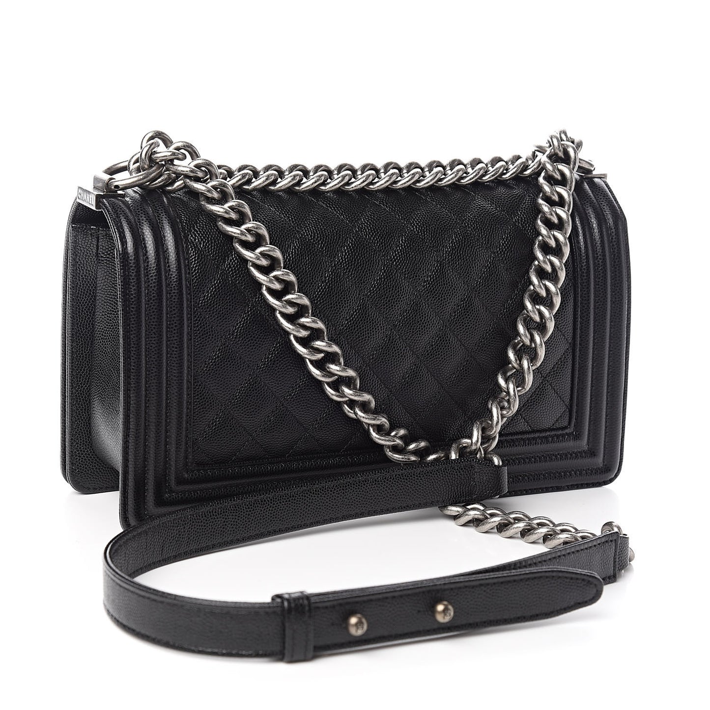 Caviar Quilted Medium Boy Flap Black