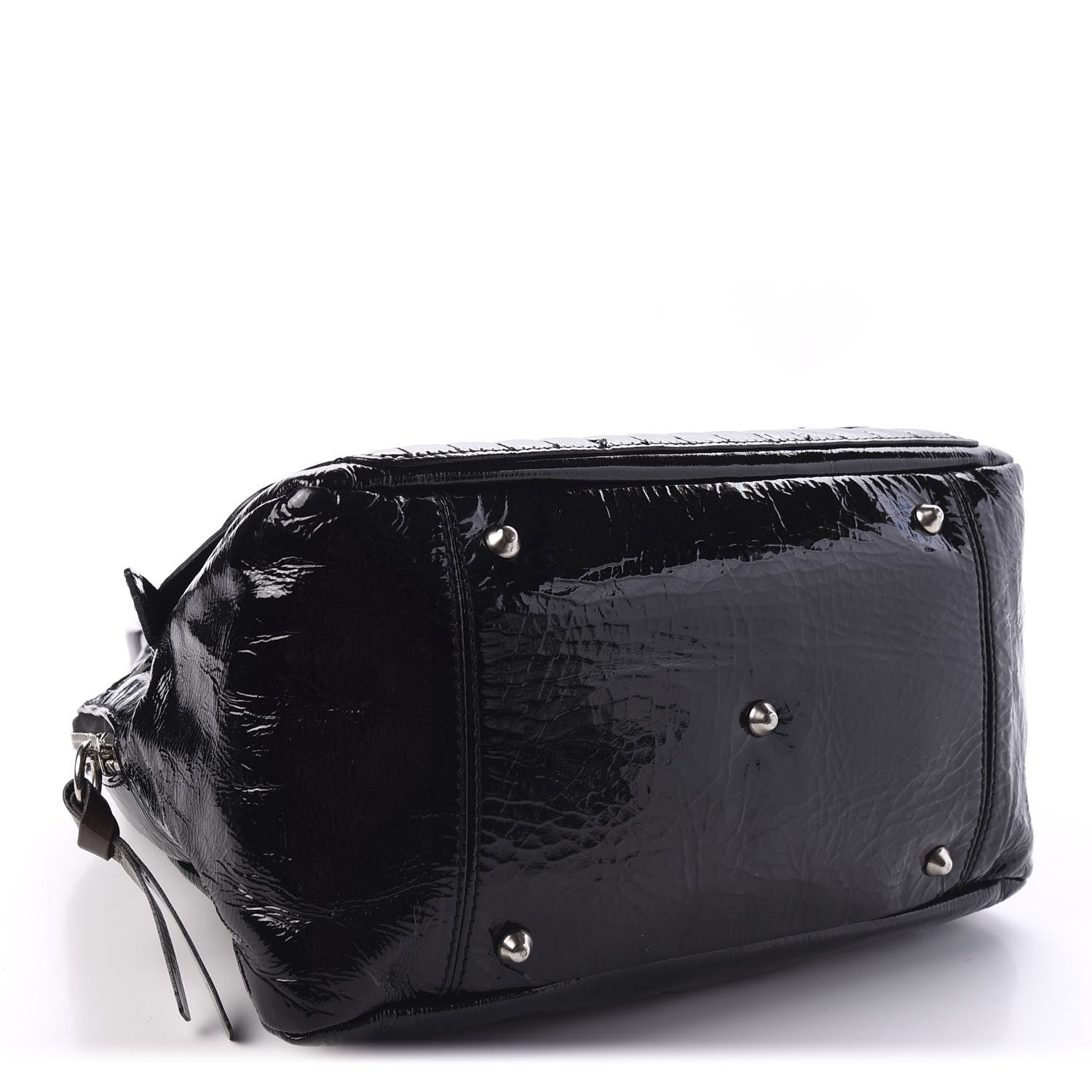 Chloe Patent Calfskin Quilted Large Bay Tote Black 3 of 9