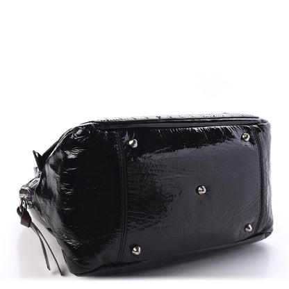 Chloe Patent Calfskin Quilted Large Bay Tote Black 3 of 9