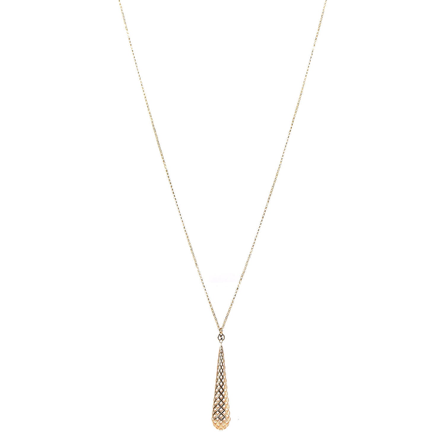 Gucci 18K Yellow Gold Diamantissima Pendant Necklace 1 of 6
