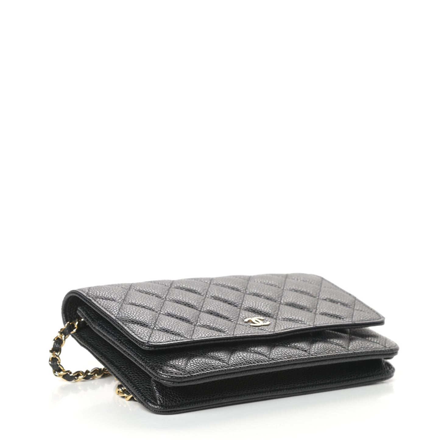 Caviar Quilted Wallet On Chain WOC Black