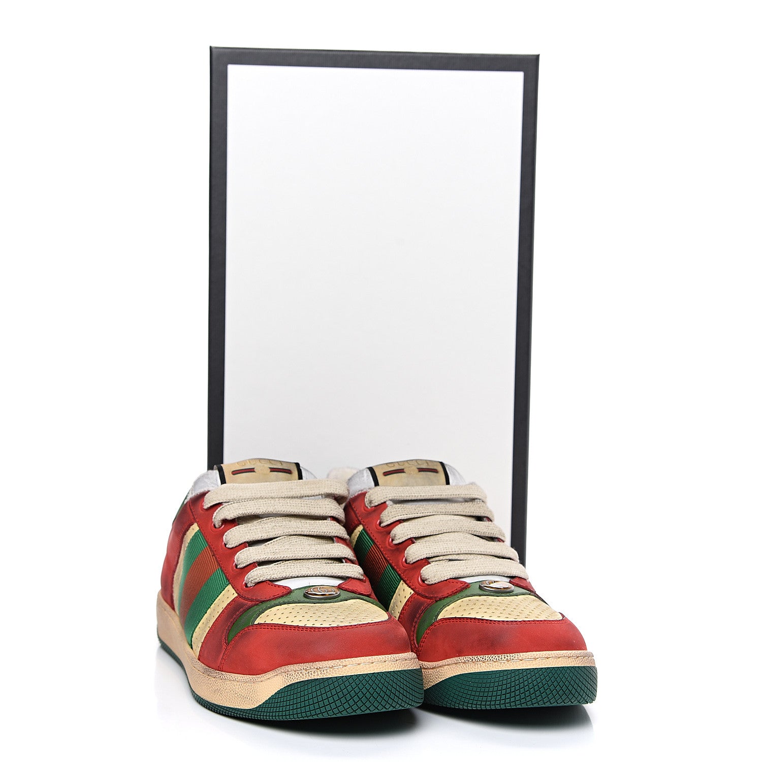 Gucci Nubuck Web Mens Screener Sneakers 7 Light Hibiscus Red Burro 9 of 9
