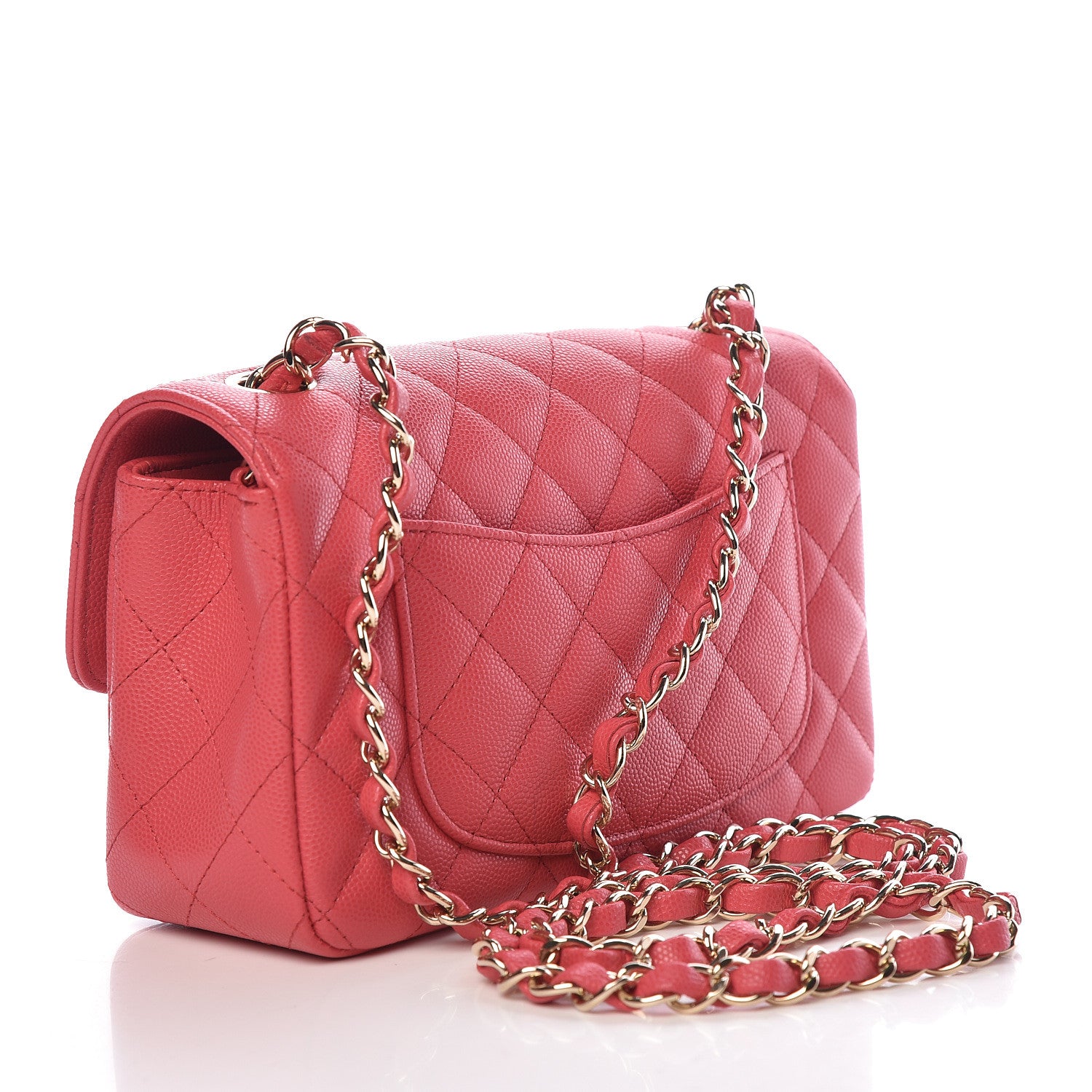 Chanel Caviar Quilted Mini Rectangular Flap Dark Pink 3 of 10