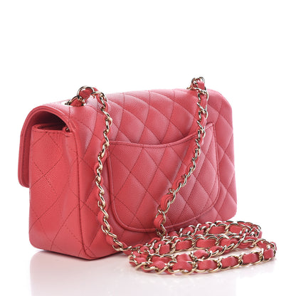 Chanel Caviar Quilted Mini Rectangular Flap Dark Pink 3 of 10