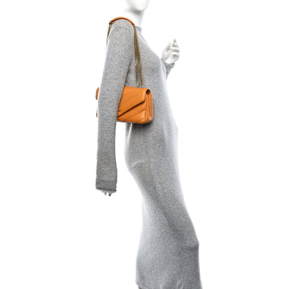 Saint Laurent Lambskin Chevron Quilted Small Loulou Bag Sunflower 2 of 14