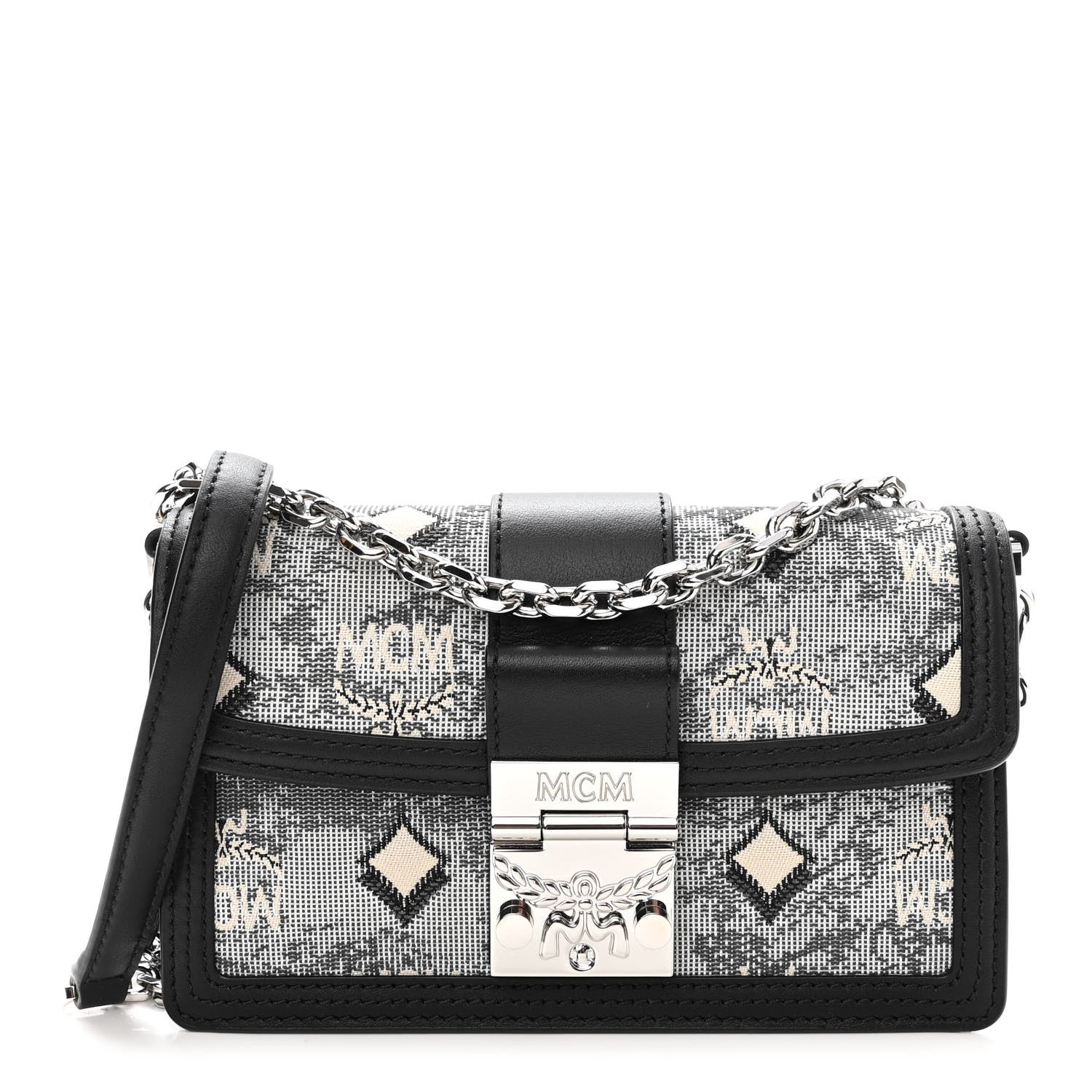 MCM Jacquard Visetos Mini Gretl Crossbody Black 1 of 11