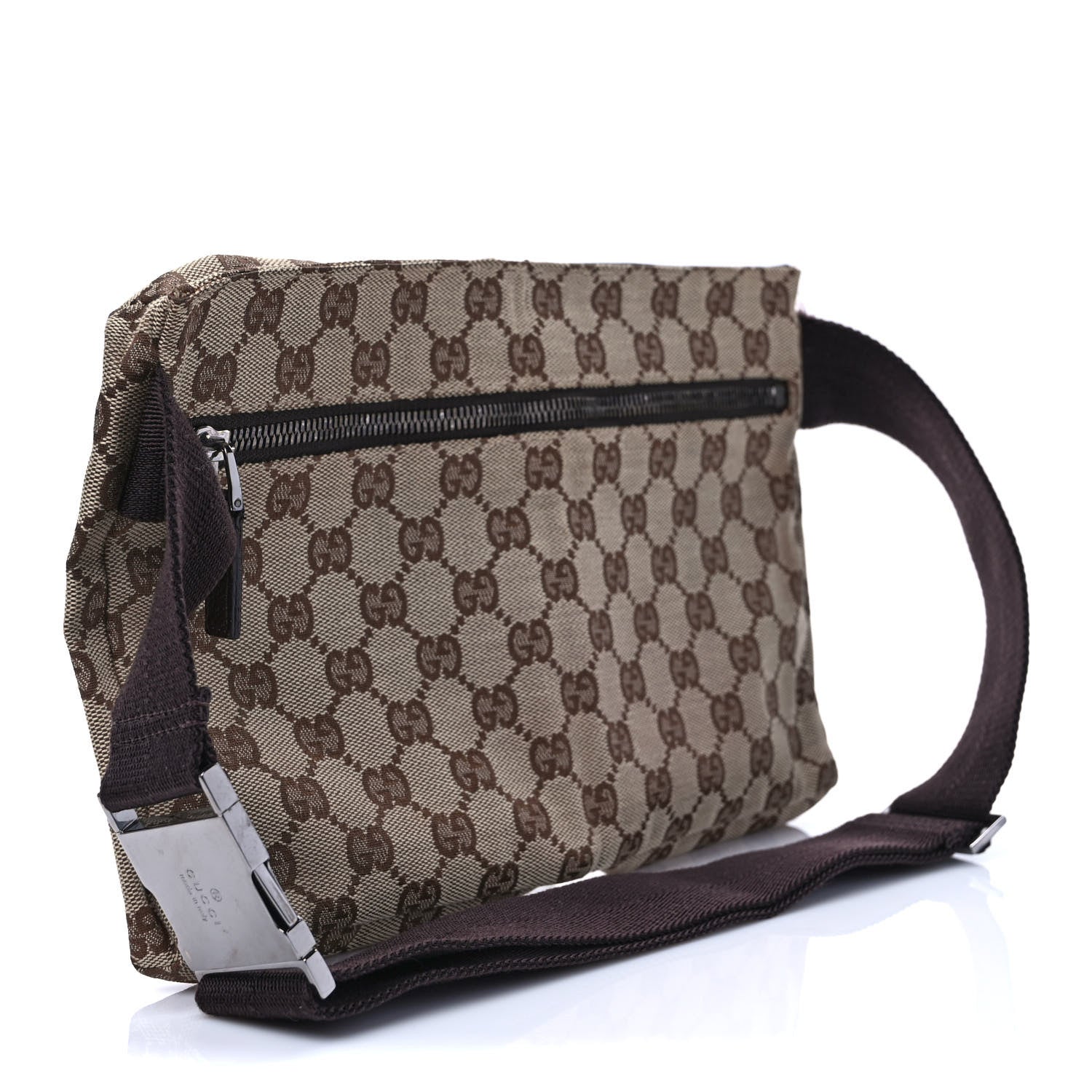 Gucci GG Monogram Double Pocket Belt Bag Dark Brown 2 of 12