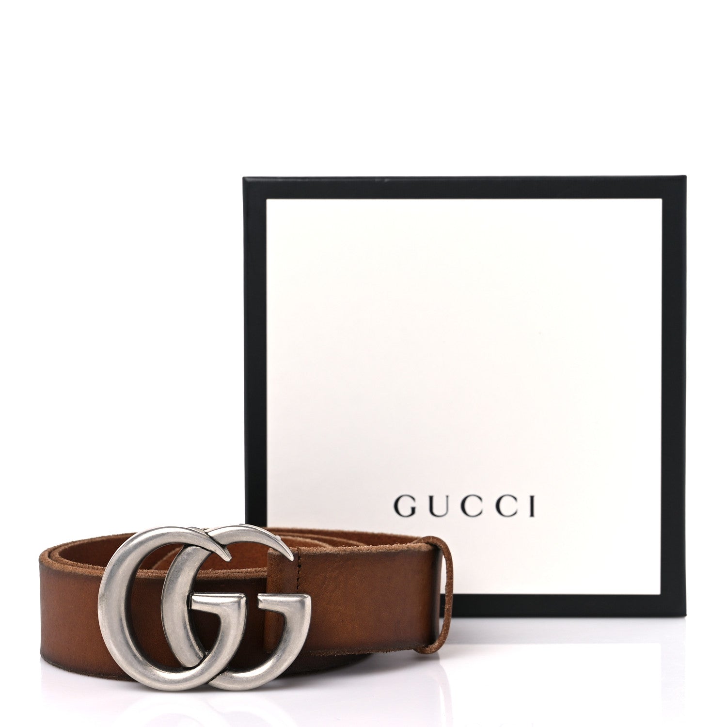 Gucci Cuoio Toscano Nickel Double Double G 40mm Belt 85 34 Cuir 9 of 9