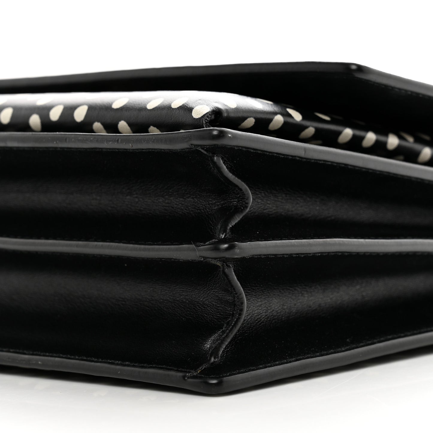 Calfskin Polka Dot Medium Monogram Sunset Black White