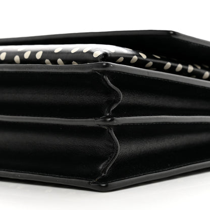 Saint Laurent Calfskin Polka Dot Medium Monogram Sunset Black White 9 of 10