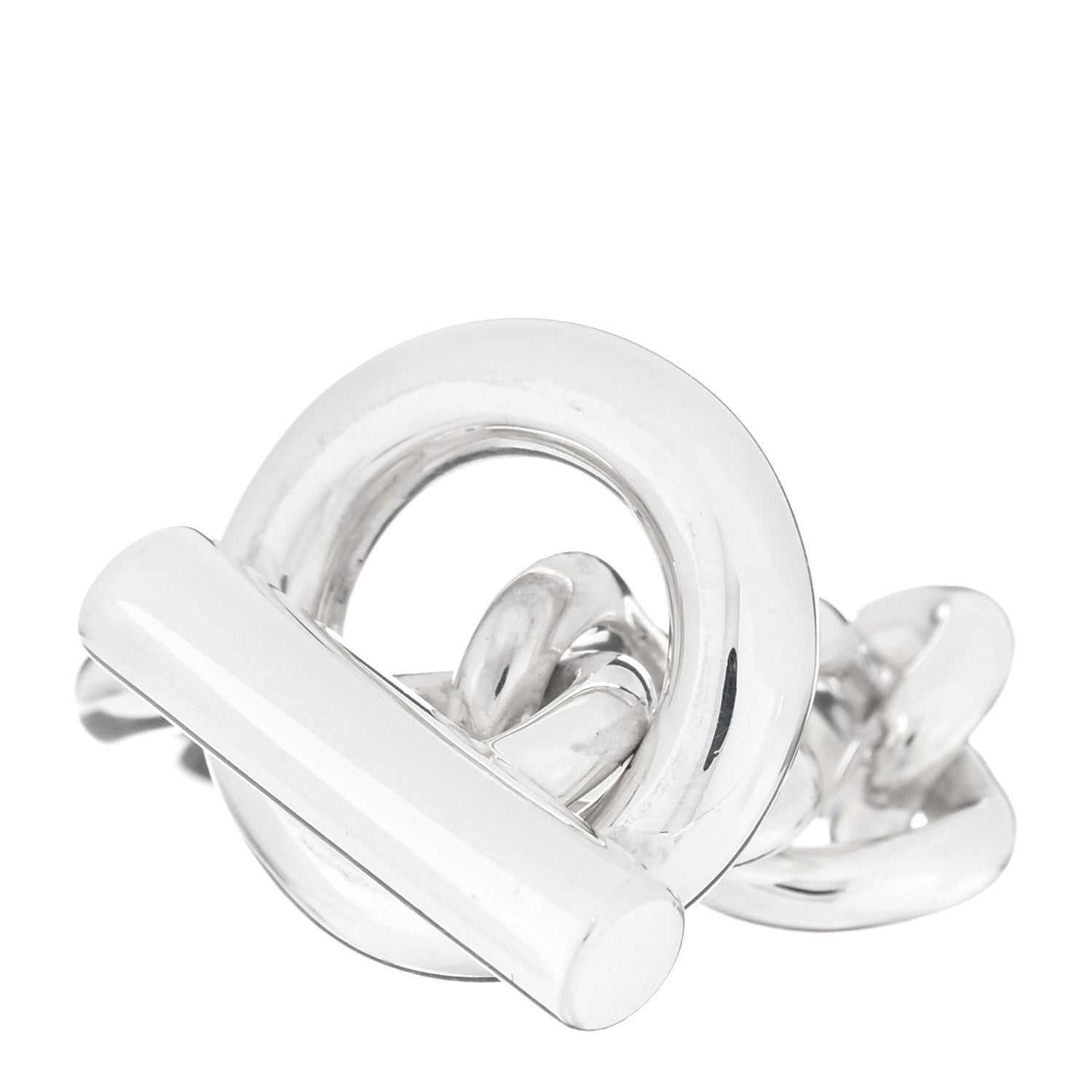 Hermes Sterling Silver GM Croisette Ring 52 6 1 of 5