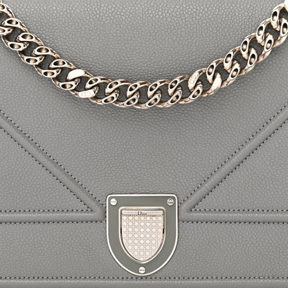 Christian Dior Grained Calfskin Medium Diorama Flap Bag Gris 8 of 10
