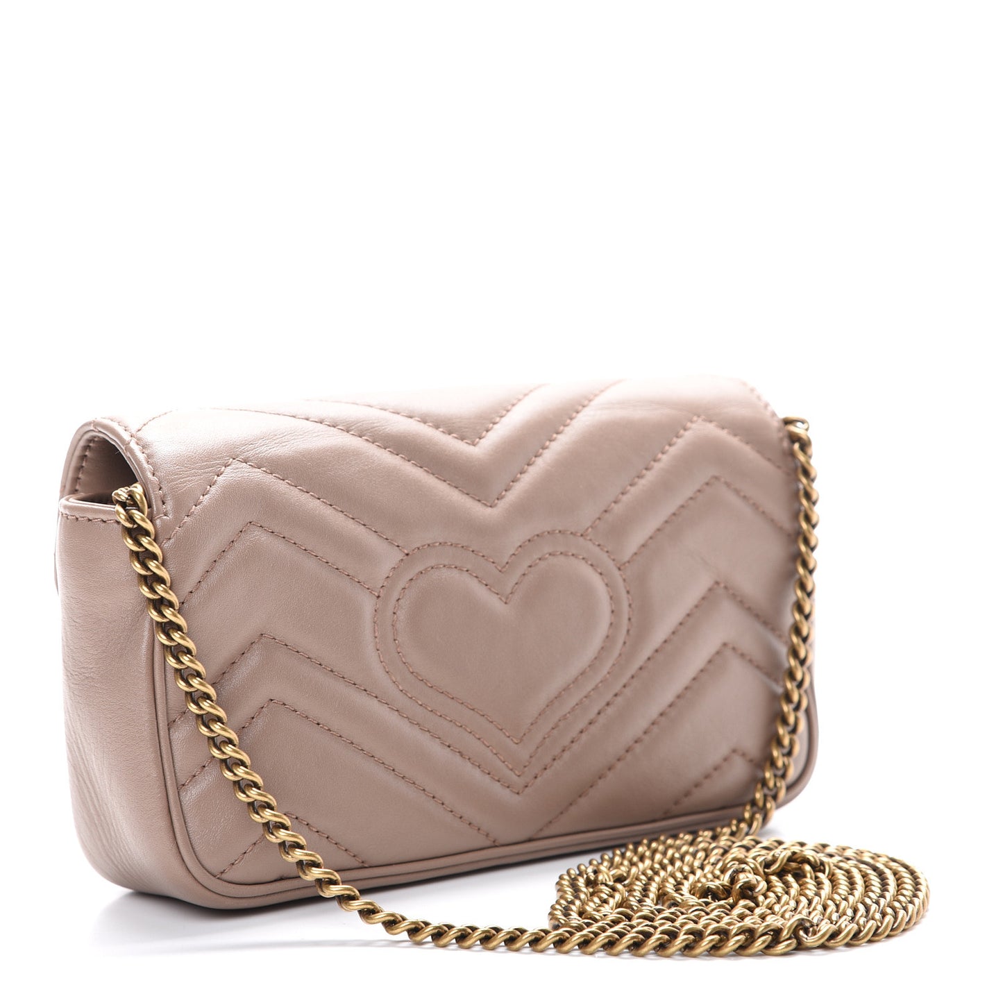 Calfskin Matelasse Super Mini GG Marmont Shoulder Bag Porcelain Rose