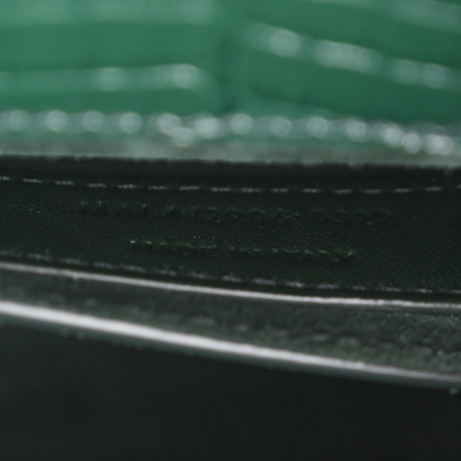 Saint Laurent Calfskin Crocodile Embossed Medium Monogram Sunset Dark Green 9 of 14