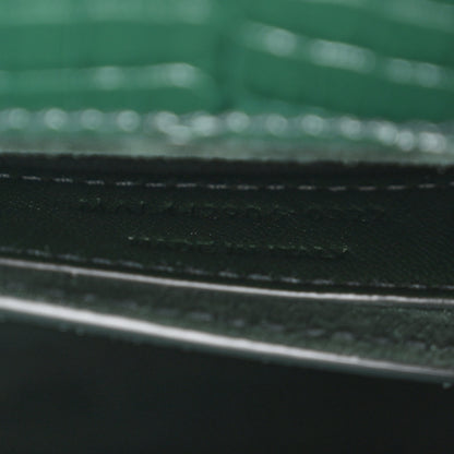 Saint Laurent Calfskin Crocodile Embossed Medium Monogram Sunset Dark Green 9 of 14