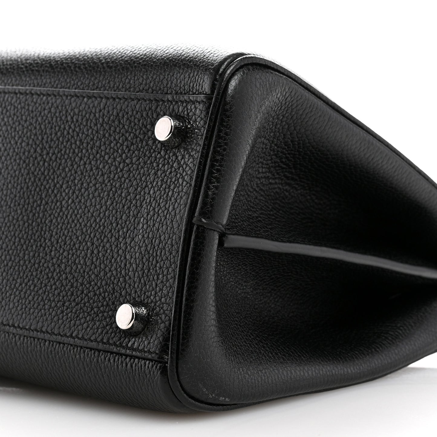 Grainy Calfskin Small Zumi Top Handle Bag Black