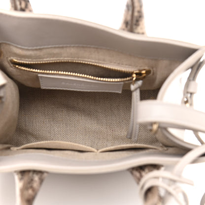 Balenciaga Calfskin Elaphe Snakeskin Mini Padlock All Afternoon Tote Gris Acier 5 of 15