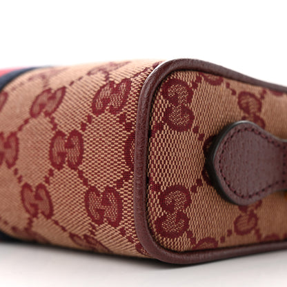 Gucci Monogram Textured Dollar Calfskin Web Mini Ophidia Shoulder Bag Sahara Rubino Chardonnay 10 of 14