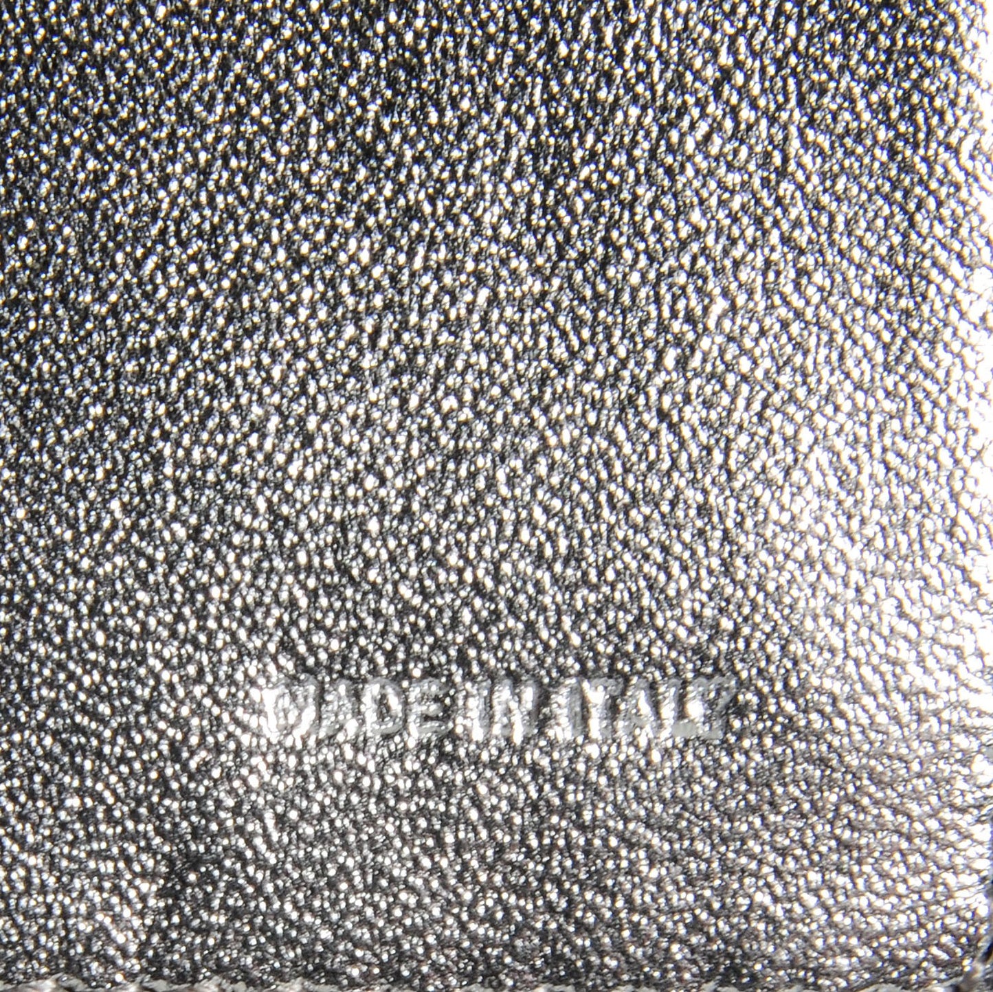 Metallic Calfskin Wallet On Chain Silver