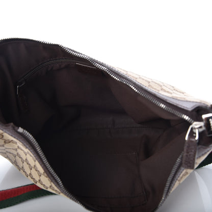 Gucci Monogram Web Medium Half Moon Hobo Dark Brown 5 of 7