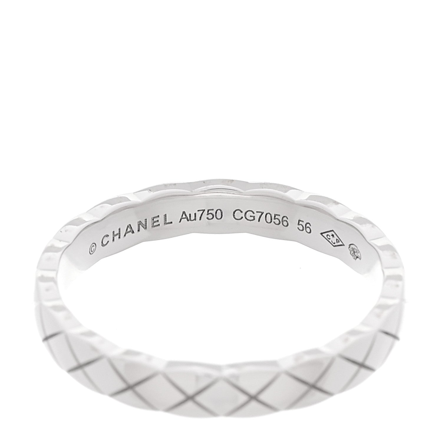Chanel 18K White Gold Mini Coco Crush Ring 56 7.5 4 of 5