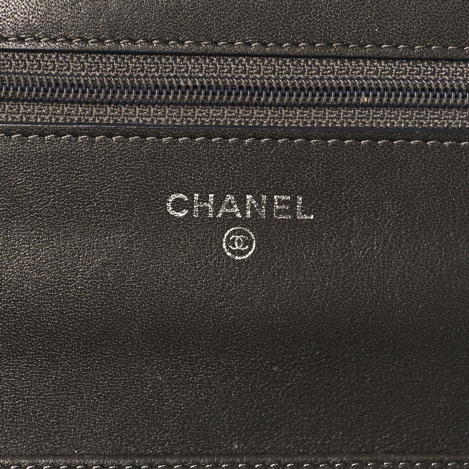 Chanel Metallic Caviar Timeless CC Wallet On Chain WOC Dark Silver 7 of 16