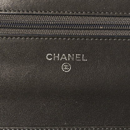 Chanel Metallic Caviar Timeless CC Wallet On Chain WOC Dark Silver 7 of 16