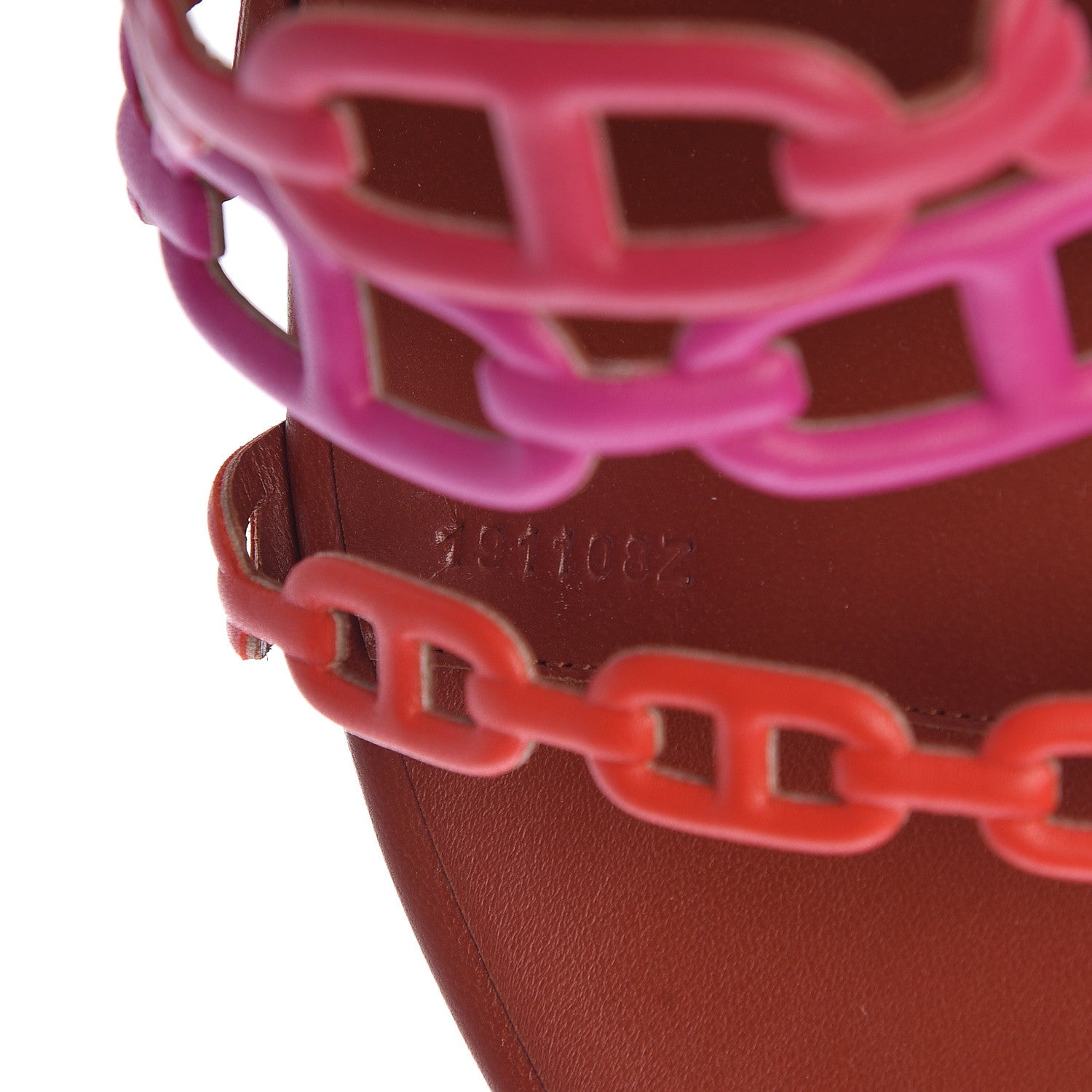 Hermes Nappa Tandem Sandals 37.5 Rouge Azalee 8 of 9