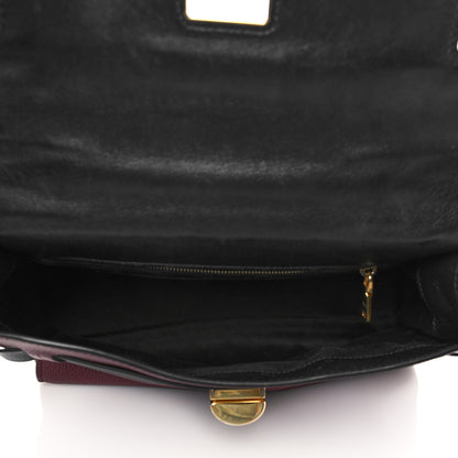 Miu Miu Goatskin Madras Click Top Handle Ribes Black 4 of 5